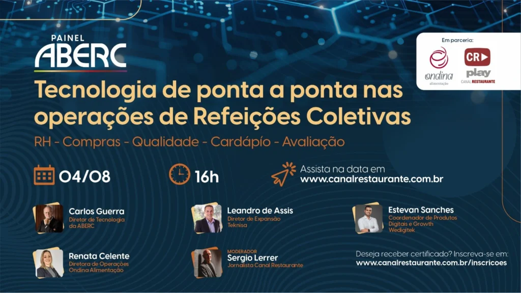 ​​Tecnologia de ponta a ponta nas operações de refeições coletivas | Painel ABERC